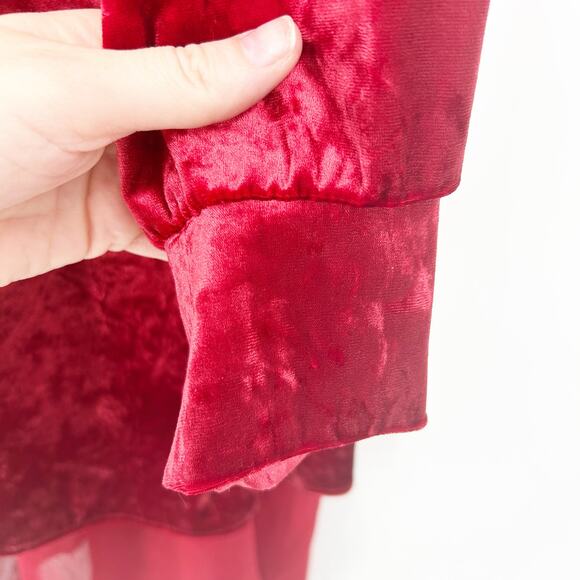 Torrid Romantic Layer Velvet Chiffon Mix Open Front Long Sleeve Kimono Size L - Picture 3 of 9